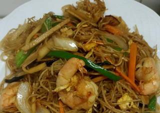 Fideos De Arroz Con Gambas