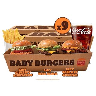 Promo Glovo Baby Burger x9 con tre menu
