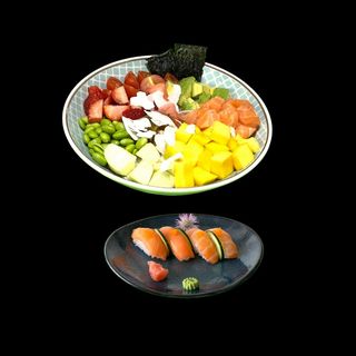 Poke Teriyaki E Nigiri Salmão