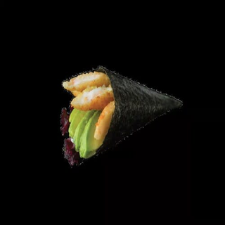 70E. Temaki pollo frito crujiente con mango (2 pzs.)