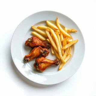 Alette di pollo - 4 pezzi e patatine