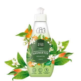 ფიტი ჭურჭლის სარეცხი თხევადი საშუალება მანდარინის ყვავილი და მწვანე ჩაი 400 მლ