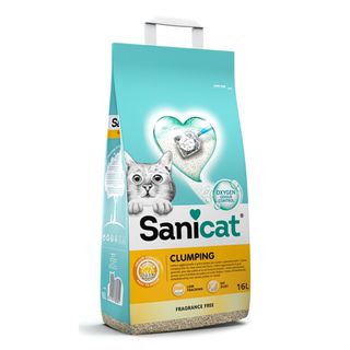 SANICAT Fragrance free grudvajući mineralni posip za mačke, bez mirisa, 16L (KOD PSANCLUN016L31)
