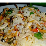 Заешки късчета с ориз на фурна 