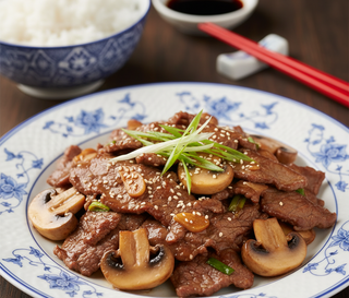 103.Телешко с гъби печурки (750г)