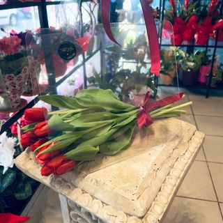 Poseta cu lalele rosii