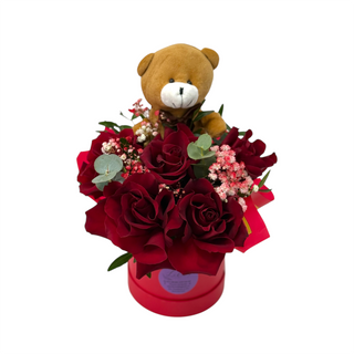 Cutie cu trandafiri si ursuleț