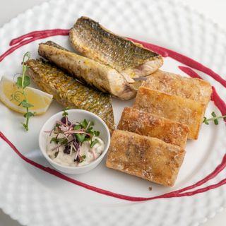 Кефаль с картофелем