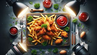 Crispy de pui cu cartofi prajiți