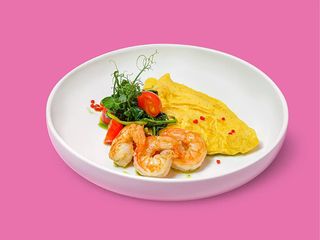 Omletă cu creveți tigru