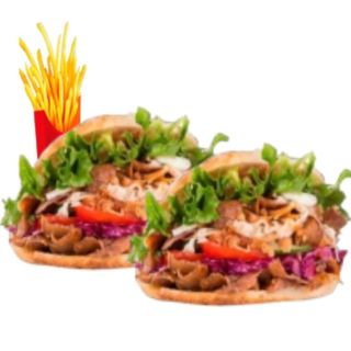 2 Kebab + 1 Patatas Fritas