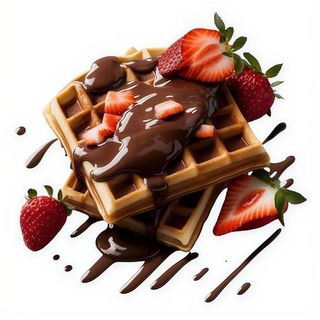 Gofre Con Chocolate Y Fruta