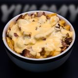 ფრი ბეკონი ყველის სოუსში