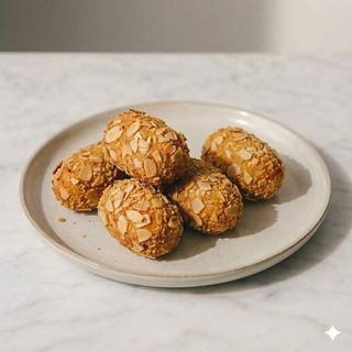 Polpette di pulled pork panate con mandorle