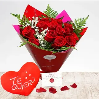 RAMO 12 ROSAS & CORAZÓN 21 cm TQ