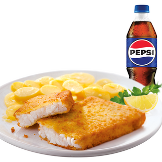  COMBO Cod de Alaska,  cartofi și Pepsi