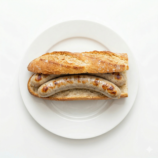 Bocadillo Bratwurst Con Pan De Viena