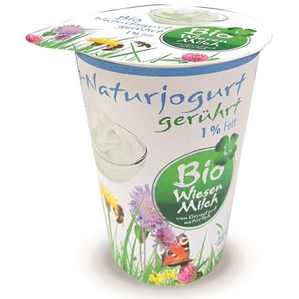 Iogurte Natural Bio 1% Gordura Pastagem 200 Gramas Bio Wiesenmilch