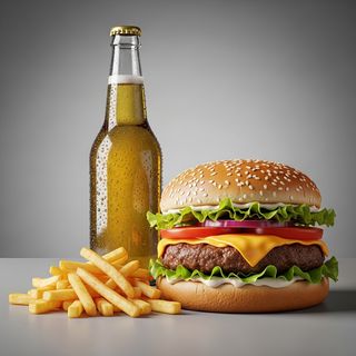 Menù cheeseburger con birra 33 cl