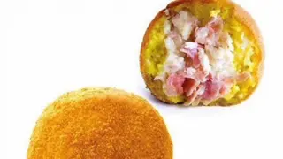 Arancino con burro e prosciutto