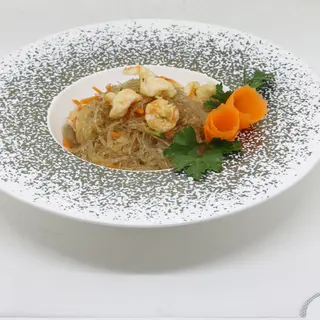 325 Spaghetti di soia con gamberi
