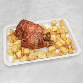 Mezzo pollo cotto a legna