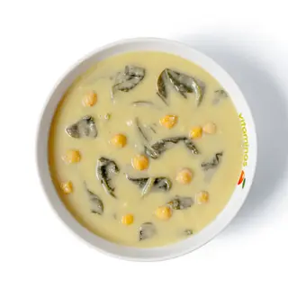 Creme de grão com espinafres
