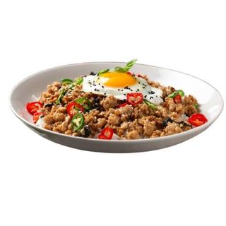 Bak Crujiente De Pollo Y Marisco Con Huevo Flameado