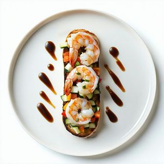 Bruschetta al cocktail di gamberi