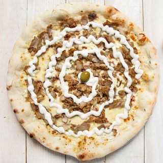 Kebab pizza bianca
