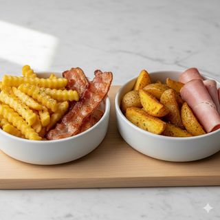 Patatas Con Jamón York O Bacon