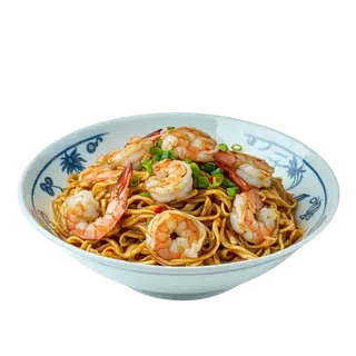 Espaguetis Chinos Con Gambas