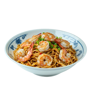 Espaguetis Chinos Con Gambas