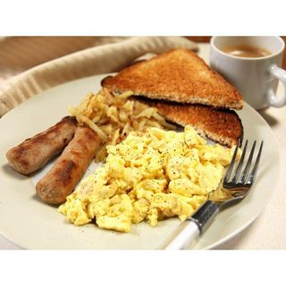 2 Eggs, Toast Potato hash with Sausage