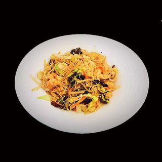 121 Fideo De Aroz Salteado Con Gambas