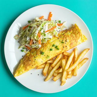 Chips, Omelette & Cabbage
