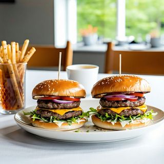 2 Beef Burger + Chips