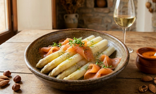 Espárragos Navarros Con Salmón Ahumado