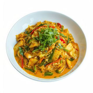 Mi Feng Frito Estilo Singapur Con Curry