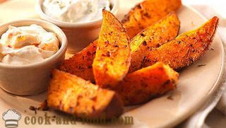 Картофи по селски с два вида сос и сирене (400гр)