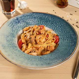 Tagliatelle gamberi salmone