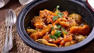 Tajine de pollo con albaricoques