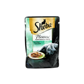 товары для животных Sheba Шеба Плежер курица, кролик пауч 85гр  5000159445160