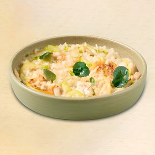 РИЗОТО С ПИЛЕ, ТИКВИЧКИ И ГРИЛОВАН ЛИМОН