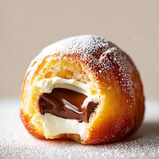 Bombolone con nutella e cioccolato bianco