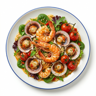 Ensalada Templada De Langostinos Y Zamburiñas