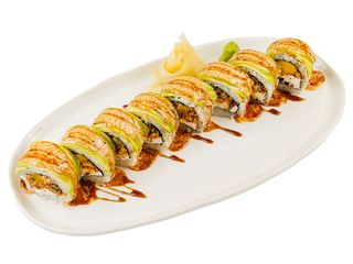 Гострий рол з вугром, манго, філадельфією, авокадо та домашнім унагі (320g)