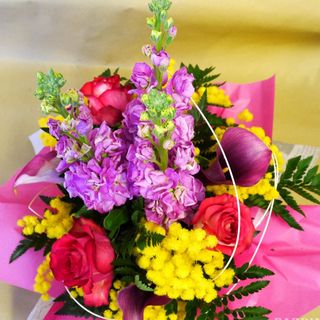 bouquet misto primavera grande con mimosa