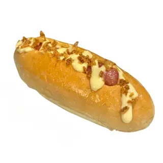 Perrito 5. Salsa de queso y cebolla crispy 