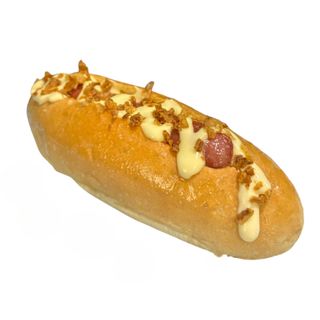 Perrito 5. Salsa de queso y cebolla crispy 